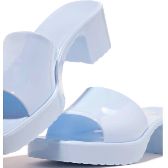 Blue Jelly Block Heels - Picture 4 of 12